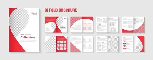 Bi-Fold Jewelry Brochure Template vector