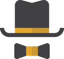 top hat with bow illustration in minimal style png