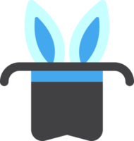 Top Hat with Bunny Ears illustration in minimal style png