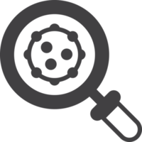 magnifying glass and virus illustration in minimal style png