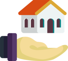 house with hand illustration in minimal style png