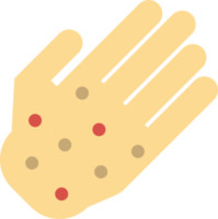 hand and virus illustration in minimal style png