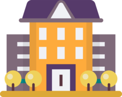 hotel building illustration in minimal style png