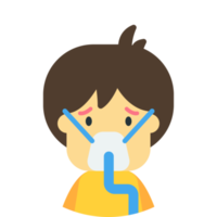 paciente com ilustração de tubo respiratório em estilo minimalista png