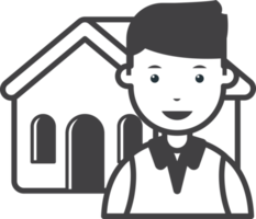 house broker illustration in minimal style png