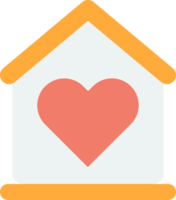 ilustración de hogar y corazón en estilo minimalista png