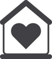 home and heart illustration in minimal style png