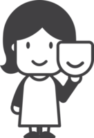 ilustración de personaje de actriz femenina en estilo minimalista png