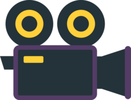 movie camera illustration in minimal style png