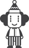 ilustração de personagem palhaço ou coringa em estilo minimalista png