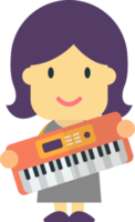 keyboard player illustration in minimal style png