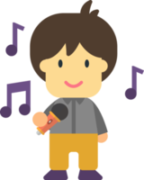 male singer illustration in minimal style png