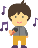 ilustración de cantante masculino en estilo minimalista png