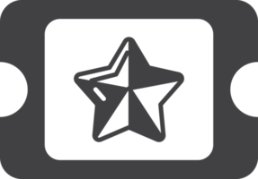 ingressos de cinema com ilustração de estrelas em estilo minimalista png