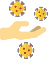 hand and virus illustration in minimal style png