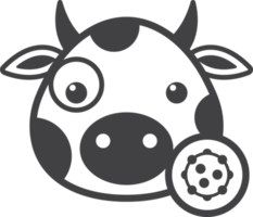 ilustración de vaca y virus en estilo minimalista png