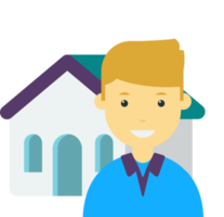 house broker illustration in minimal style png