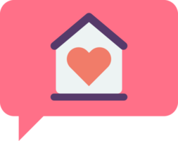 huis en hart illustratie in minimaal stijl png