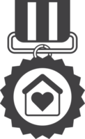 house and medal illustration in minimal style png