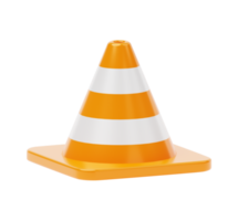 Traffic cone safety road construction danger sign 3d icon mockup illustration png