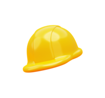 equipamento de construção de capacete amarelo segurança manutenção proteção ilustração de maquete de ícone 3d png