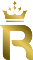 Letter r royal crown luxury logo design png