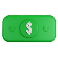 banknote dollar green cash money saving exchange finance and budget concept 3d icon cartoon minimal png