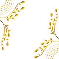 abstract zwart achtergrond met gouden bloemen ornament. png