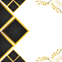 fundo preto abstrato com ornamento floral dourado. png