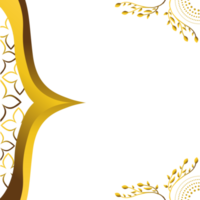 golden floral frame ornament png