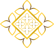 ilustração de ornamento floral dourado para elemento de design png