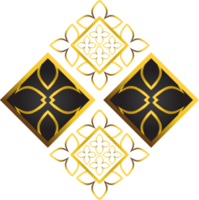 golden floral ornament illustration for design element png