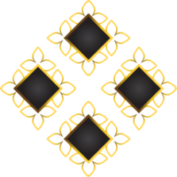ilustración de adorno floral dorado para elemento de diseño png