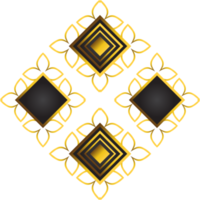 ilustração de ornamento floral dourado para elemento de design png