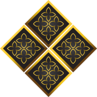 ilustração de ornamento floral dourado para elemento de design png