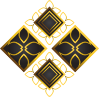 golden floral ornament illustration for design element png