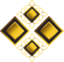 ilustración de adorno floral dorado para elemento de diseño png