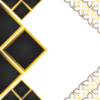 fundo preto abstrato com ornamento floral dourado. png