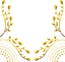 abstract zwart achtergrond met gouden bloemen ornament. png