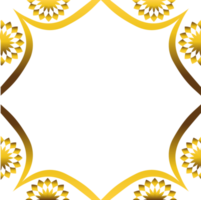 Abstract black background with golden floral ornament. png