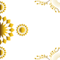 Abstract black background with golden floral ornament. png