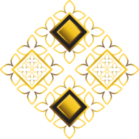 golden floral ornament illustration for design element png