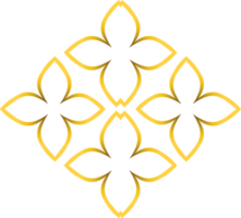 ilustração de ornamento floral dourado para elemento de design png