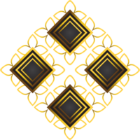 golden floral ornament illustration for design element png