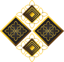 ilustração de ornamento floral dourado para elemento de design png