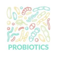 Probiotics hand drawn logo. Scientific vector illustration in sketch style