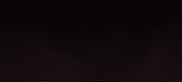 Abstract dark background with Futuristic point wave. Vector technology backdrop. Good for web banner, cover.