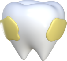 ilustração de ícone 3d de cárie dentária. png