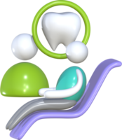 Dental teeth health care 3D icon. png