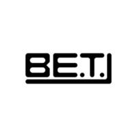 BET letter logo creative design with vector graphic, BET simple and modern logo.